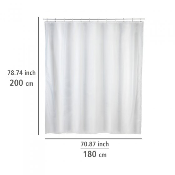 Duschvorhang Uni Weiß 180 x 200 cm, Textil (Polyester), 180 x 200 cm, waschbar