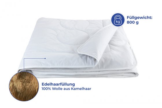 Bettdecke Kamel Haar, Decke mit natürlichem Temperaturausgleich 