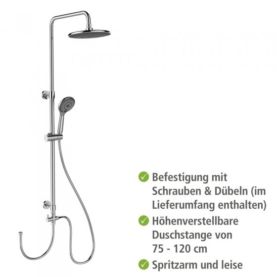 Duschsystem Watersaving Chrom, bis zu 40 % Wasserersparnis 