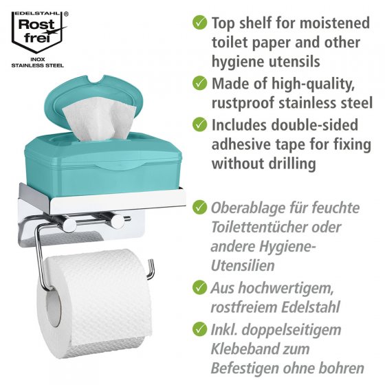 Toilettenpapierhalter 2 in 1 Edelstahl, rostfrei 
