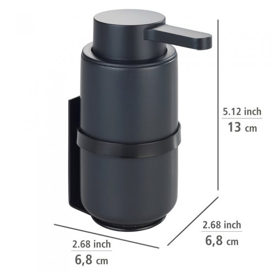 Wand Seifenspender Mod. Woya, Schwarz, Keramik-Seifenspender, 250 ml