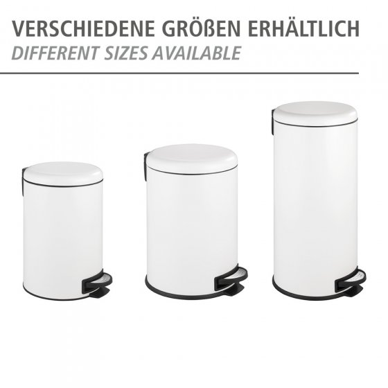 Treteimer Mod. Leman Easy Close Weiß 12 L, mit herausnehmbarem Einsatz