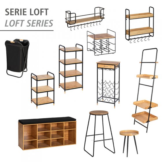 Weinregal Mod. Loft für 16 Flaschen, aus Bambus 
