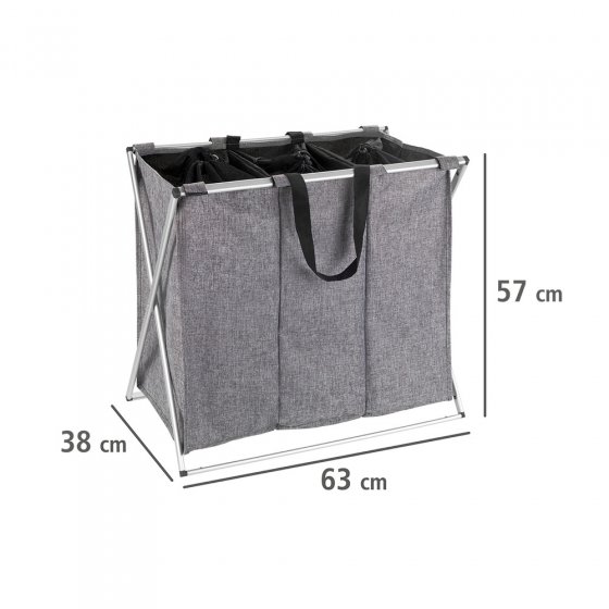 Wäschesammler Mod. Trio Grau meliert, Wäschekorb, 130 l
