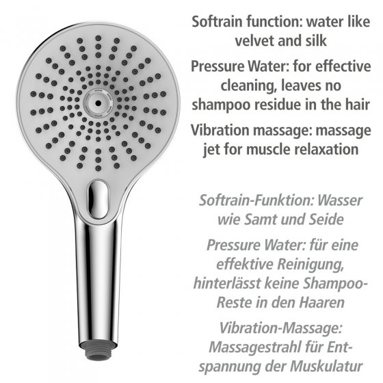 Duschkopf Mod. Ultimate Shower Chrom/Weiß, Ø 13 cm 