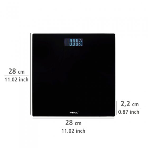 Personenwaage LCD Schwarz, digitale Körperwaage bis 150 kg