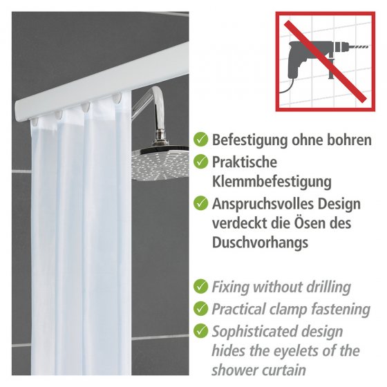 Teleskop-Duschschiene Mod. Era Weiß 75-125 cm, für Duschvorhänge 
