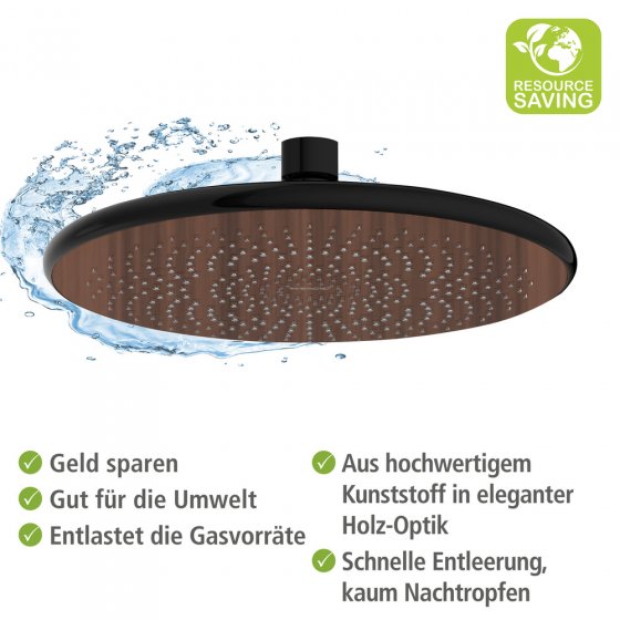 Regenduschkopf Watersaving Wood, Ø 22,5 cm 
