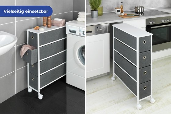 Nischenregal 4 Schubladen, Nischen-Küchenregal mit 4 Schubladen 