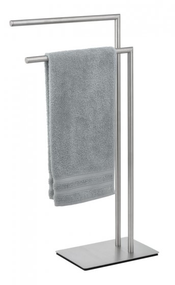 Handtuchständer Mod. Recco Edelstahl satiniert, schwere Bodenplatte für sicheren Stand