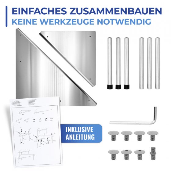 Küchen-Eckregal Mod. Massivo Duo mit 2 Ablagen Edelstahl, rostfrei 
