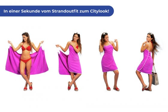 Wickel-Duschtuch Strandkleid, bei 40 °C maschinenwaschbar 