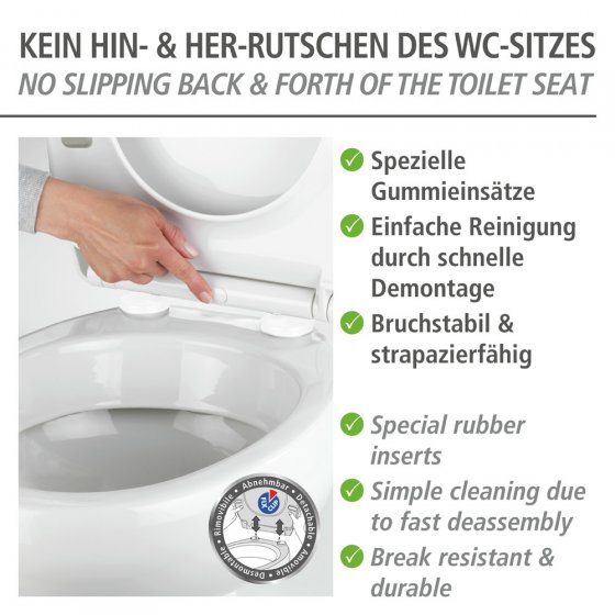 Premium WC-Sitz Mod. Kos Weiß, recycelbarer Thermoplast, mit Absenkautomatik