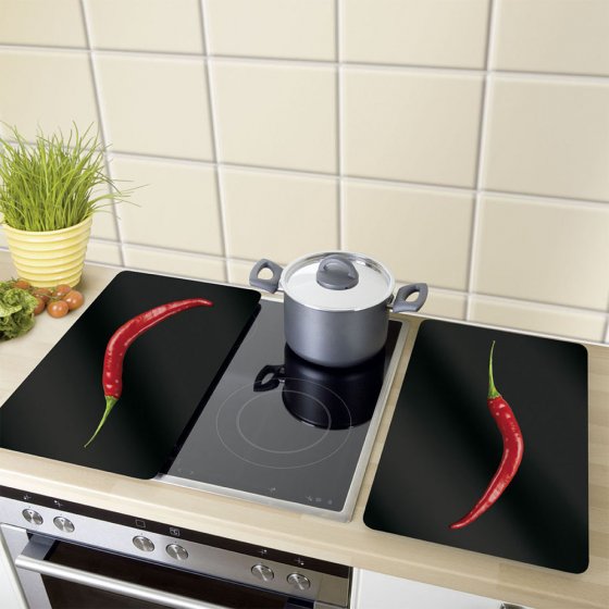 Herdabdeckplatten Universal Hot Peperoni 2er Set, für alle Herdarten