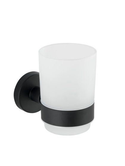 Zahnputzbecher Uno Mod. Bosio Black Edelstahl matt, rostfrei 