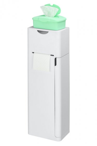 Stand WC-Garnitur Mod. Imon 6 in 1 Weiß matt, integrierter Toilettenpapierhalter, WC-Bürstenhalter
