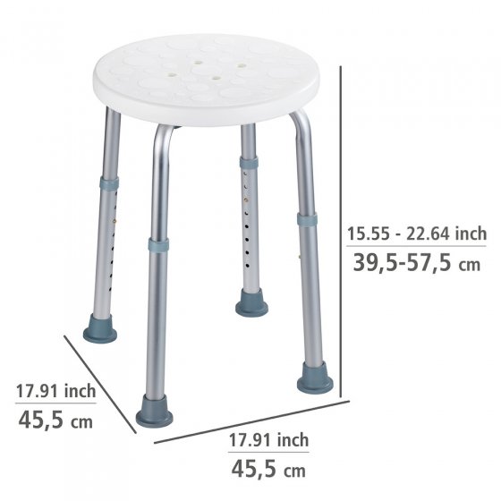 Duschhocker Mod. Secura höhenverstellbar, 120 kg Tragkraft
