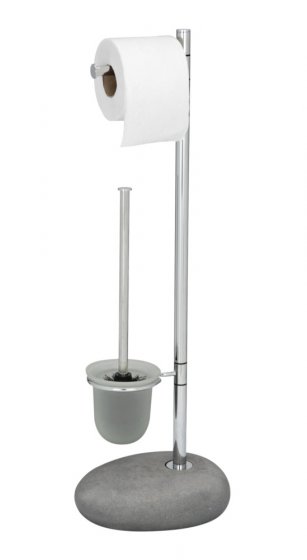 Stand WC-Garnitur Mod. Pebble Stone Grey, aus Polyresin