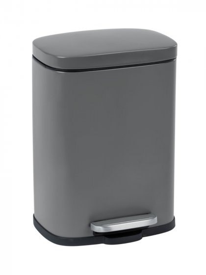 Treteimer Mod. Leno Easy-Close Grau, lackierter Stahl, Absenkautomatik 