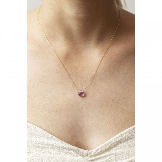 Halskette 375/- Gelbgold Amethyst 