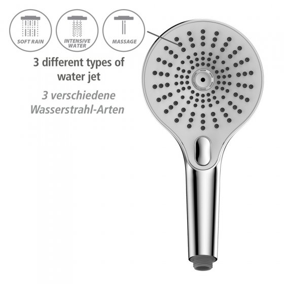 Duschkopf Mod. Ultimate Shower Chrom/Weiß, Ø 13 cm