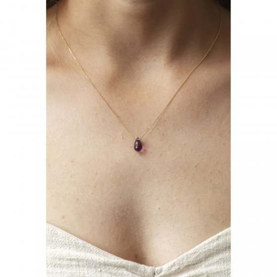 Halskette 375 Gelbgold Amethyst 