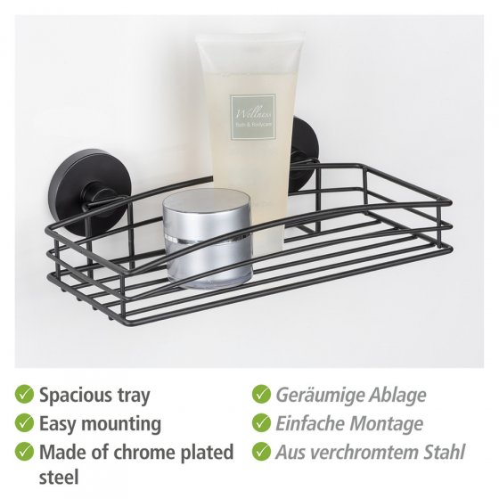 Mod. Vacuum-Loc® Wandablage Schwarz, Befestigen ohne bohren