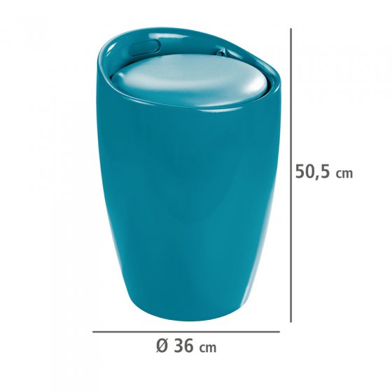 Hocker Mod. Candy Petrol, mit abnehmbarem Wäschesammler 