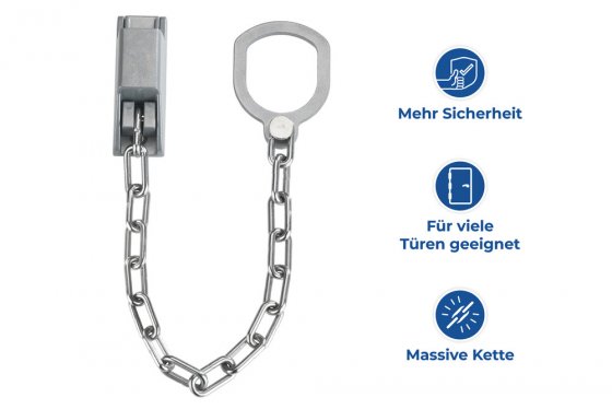 Türgriff-Kette abschließbar, kein Anbohren notwendig 