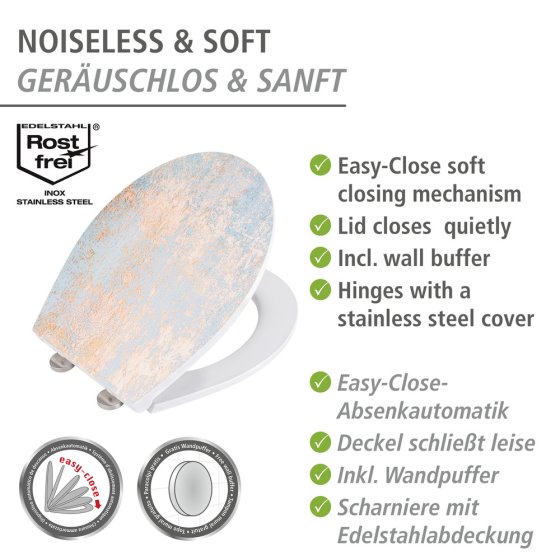 Premium WC-Sitz Mod. Agate mit Relief, aus antibakteriellem Duroplast 