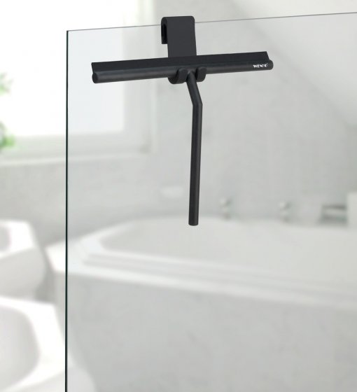 Badezimmerwischer Mod. Mola Silikon XXL Schwarz, extra breite Wischfläche