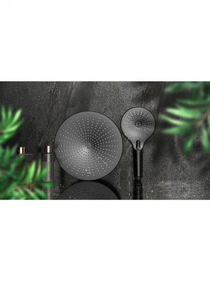 Regenduschkopf Ultimate Shower Schwarz/Grau, Ø 25 cm