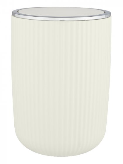 Schwingdeckeleimer Mod. Agropoli L Cremeweiß, Kosmetikeimer mit Schwingdeckel, 5,5 l 