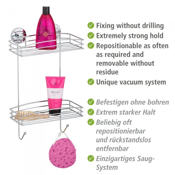 Mod. Vacuum-Loc® Wandregal 2 Etagen, Befestigen ohne bohren