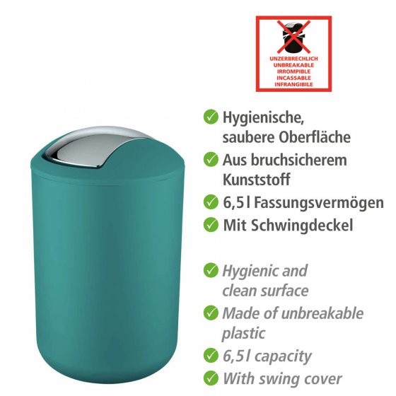 Schwingdeckeleimer Mod. Brasil Petrol L, 6,5 Liter 