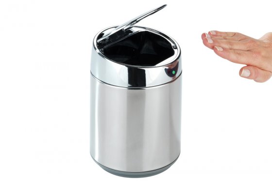 Tisch- und Kosmetikeimer mit Sensor Chrom, 0,8 l 