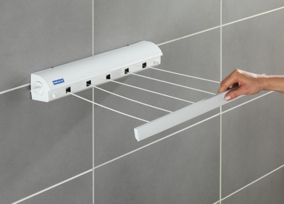 Wand-Wäscheleinen, stufenlos ausziehbar