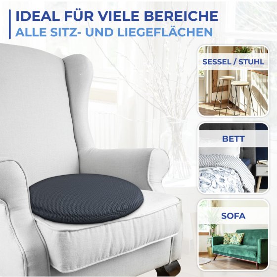 Drehkissen mit 2 Wechselbezügen, bequeme Drehung um 360 Grad 