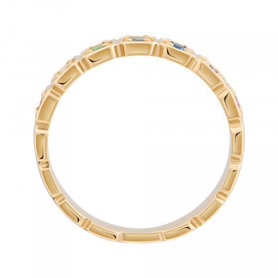 Ring 925 Silber vergoldet Zirkonia Rainbow 