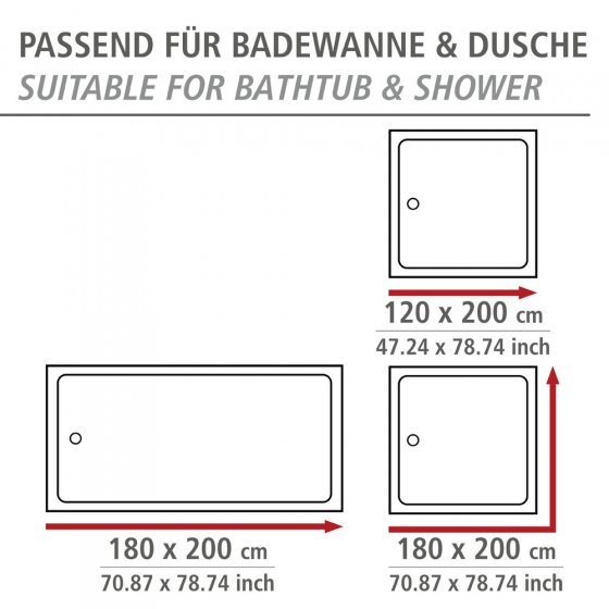 Anti-Schimmel Duschvorhang Mod. Ginkgo, antibakteriell beschichtet 