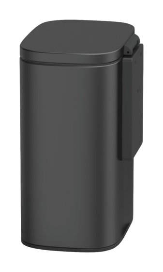 Wand-Kosmetikeimer Mod. Sare Schwarz 5 L, Easy Close Absenkautomatik 