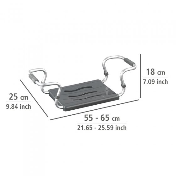Badewannensitz Mod. Secura Silber, 120 kg Tragkraft