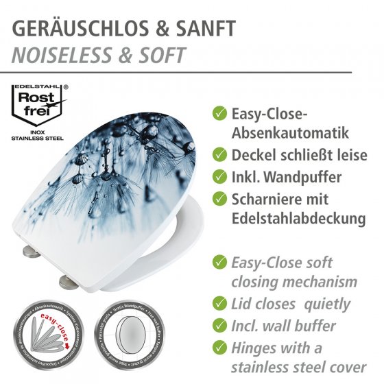 WC-Sitz Mod. Sereno mit Relief, aus bruchstabilem Thermoplast 