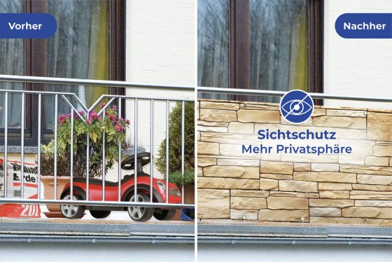Sichtschutz Mauer 5m, für Balkon und Terrasse 