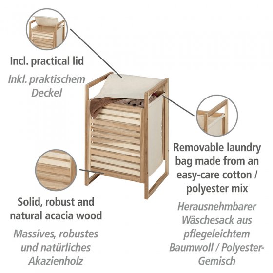 Wäschetruhe Mod. Acina, aus FSC® zertifiziertem Akazienholz