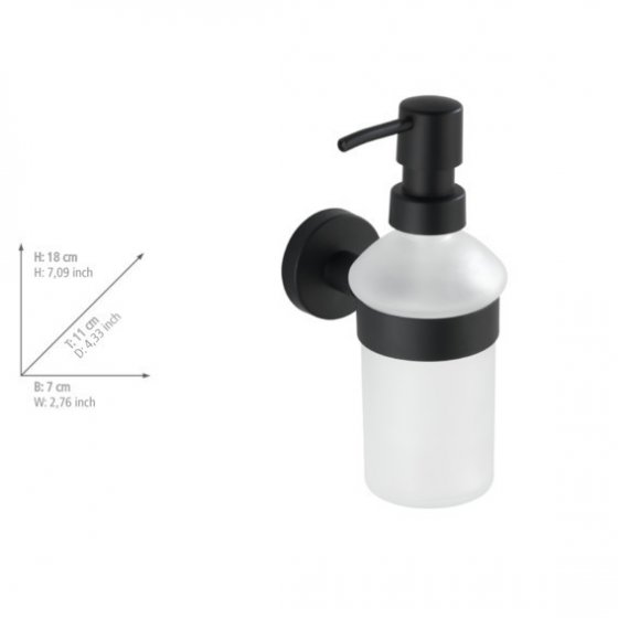 Seifenspender Mod. Bosio Edelstahl Black matt, Fassungsvermögen ca. 200 ml