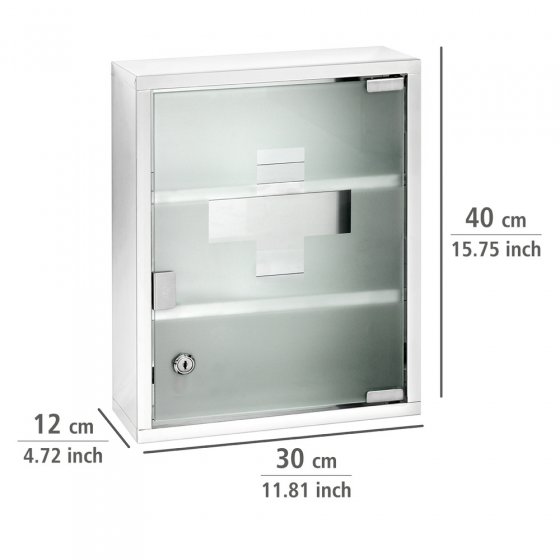 Medikamentenschrank Edelstahl 30 x 40 cm, glänzend