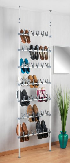 Teleskop Schuhregal Mod. Atlas, für 42 Paar Schuhe