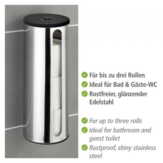 Turbo-Loc® Edelstahl Ersatzrollenhalter Mod. Detroit, rostfrei, Befestigen ohne bohren 