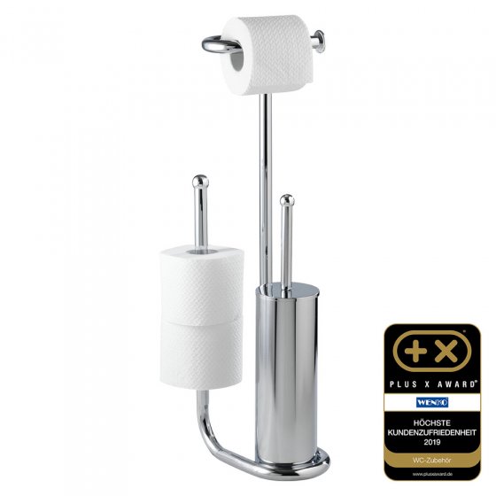 Stand WC-Garnitur Universalo Chrom, integrierter Toilettenpapierhalter und WC-Bürstenhalter